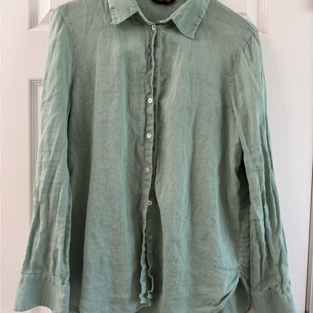 Women's Green Linen Shirt